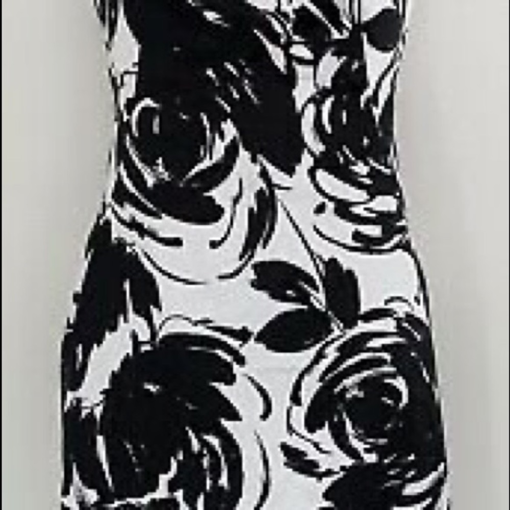 WHBM Satin Ruffle Floral Pattern Cocktail Dress - Picture 5 of 7